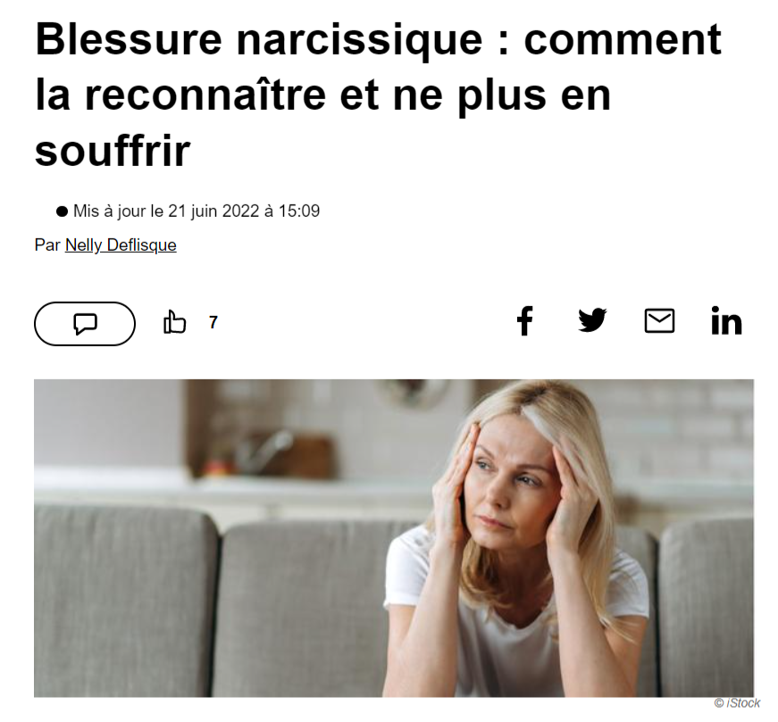 You are currently viewing Blessure narcissique : comment la reconnaître et ne plus en souffrir
